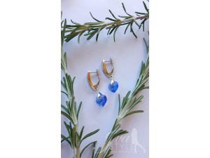 Minđuše od srebra i Swarovski kristala (plave)