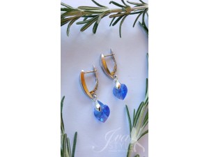 Minđuše od srebra i Swarovski kristala (plave)