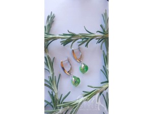 Minđuše od srebra i Swarovski kristala (zelene)