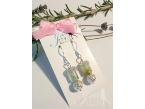 Minđuše od srebra 925 i poludragog kamena prehnita