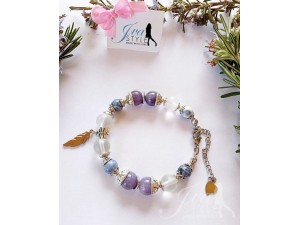 Narukvica od sodalita, gorskog kristala i angelita