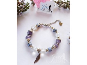 Narukvica od sodalita, gorskog kristala i angelita