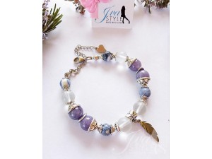 Narukvica od sodalita, gorskog kristala i angelita