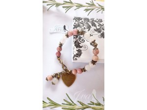 Narukvica od rodonita i rozenkvarca